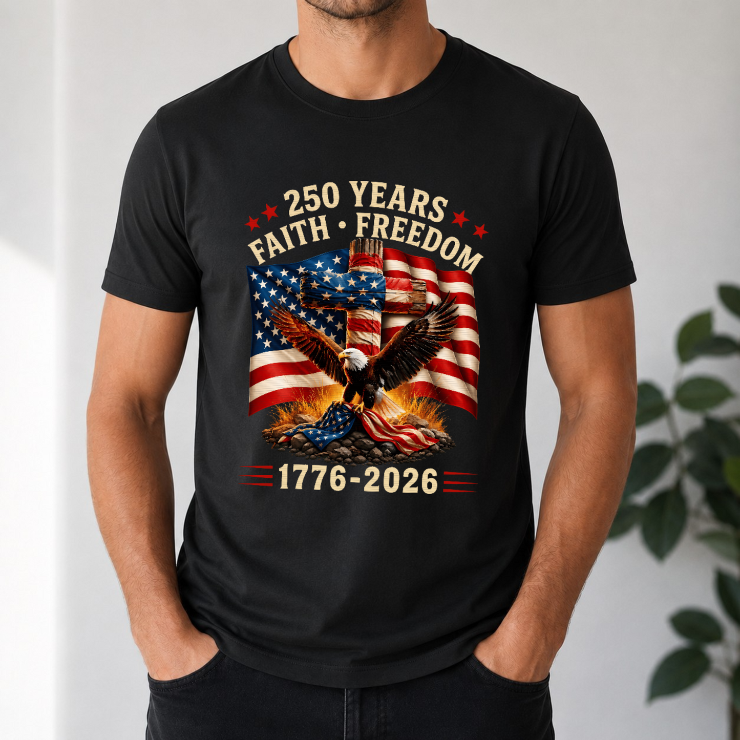 Faith Freedom Eagle Tee — 250th Anniversary 4th Of July