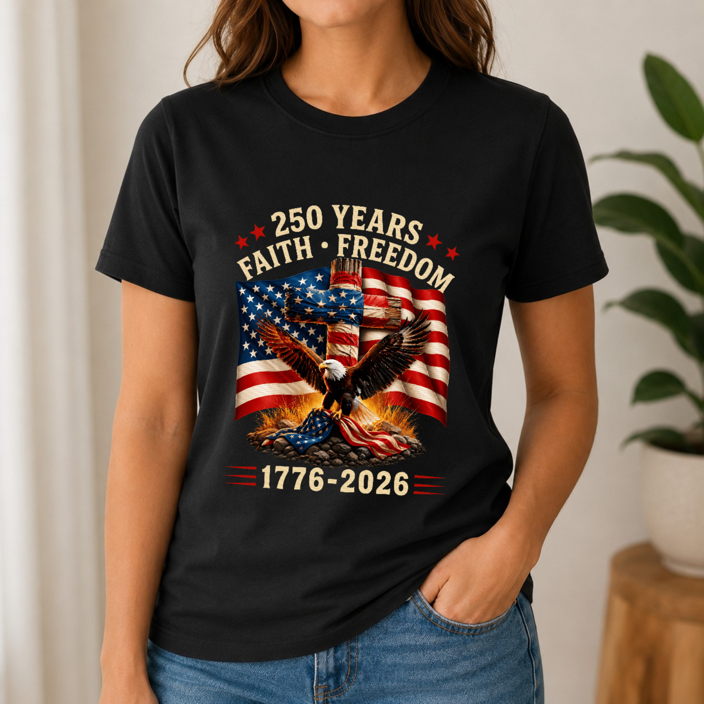 Faith Freedom Eagle Tee — 250th Anniversary 4th Of July