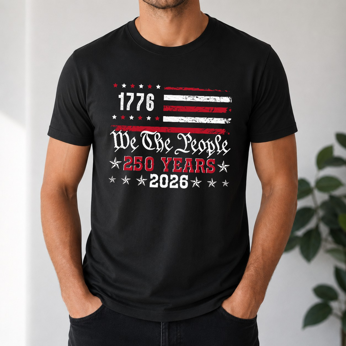 We The People Flag Tee — 4th Of July 250th Anniversary