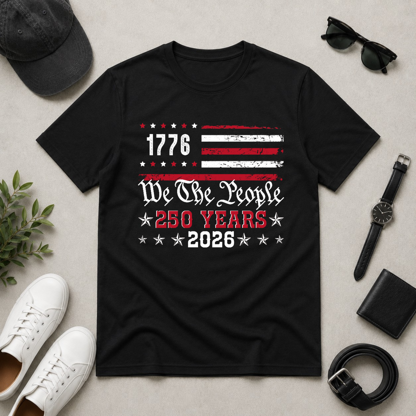 We The People Flag Tee — 4th Of July 250th Anniversary
