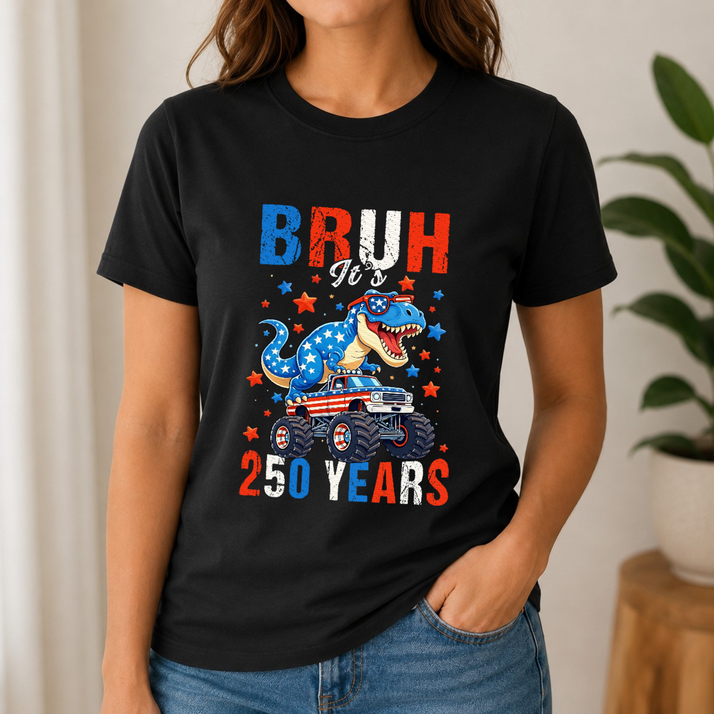 Dinosaur Bruh Kids Tee — 4th Of July 250 Years Anniversary